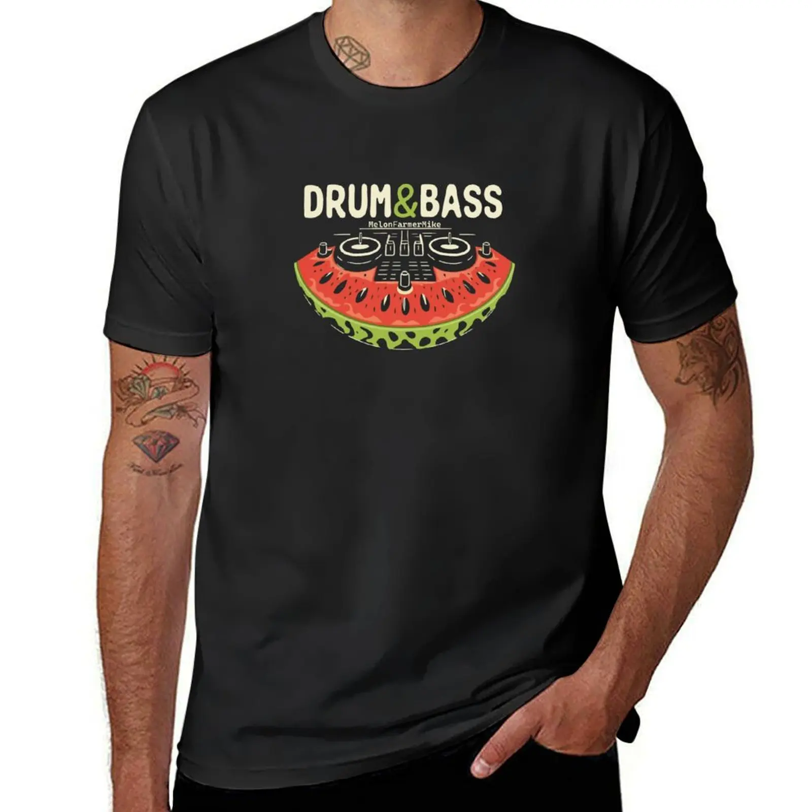 

Drum & Bass Watermelon Console T-Shirt kawaii clothes Aesthetic clothing boys whites oversized mens workout shirts