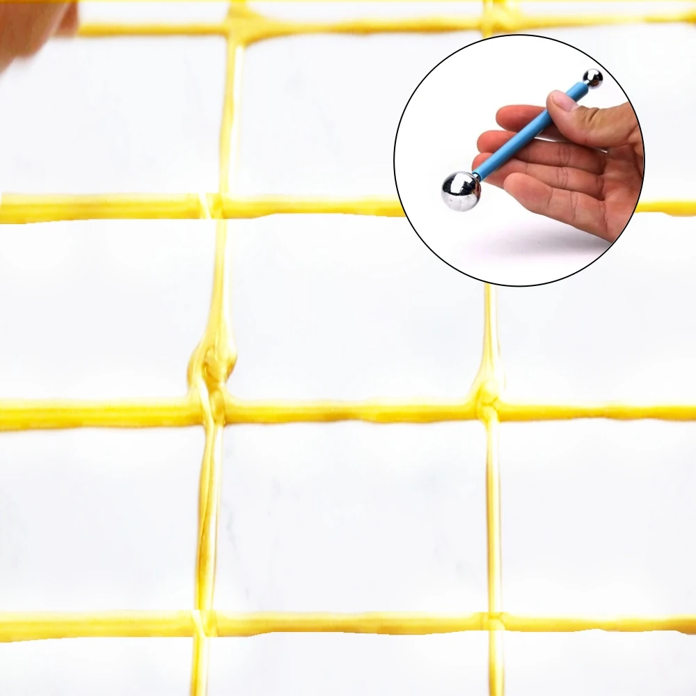 Rolo de textura de azulejo, ferramenta de rolo de pintura para reparo de junta de parede 4 tamanhos, bola de rejunte de azulejo de aço inoxidável, bola de prensagem de costura de piso