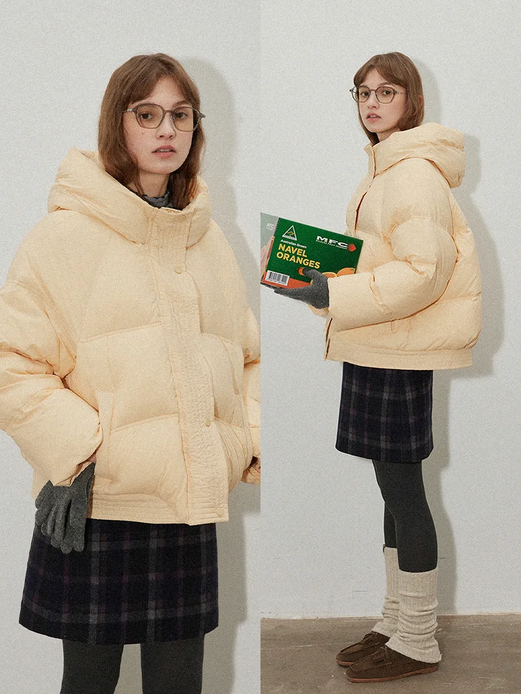 

Lofi Choose Women's ort Hooded down Jaet White Du Feather Thi Warm Winter New Sle Faionable Commute Sle Coat