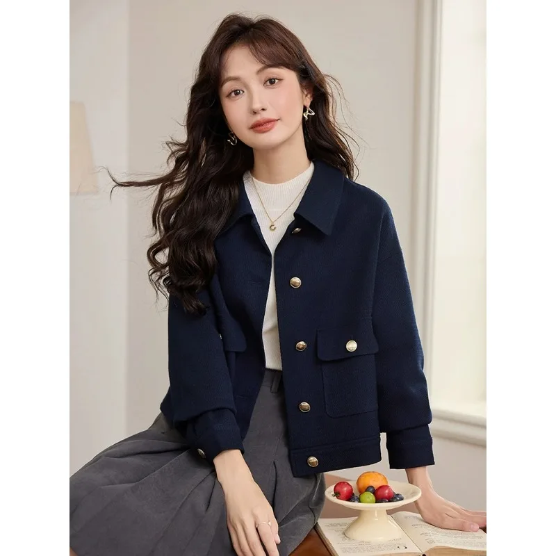 

Осень 2024, женские пиджаки, новая мода, однобортный короткий маленький ароматный пиджак с лацканами, женский офисный костюм, пальто, женская верхняя одежда