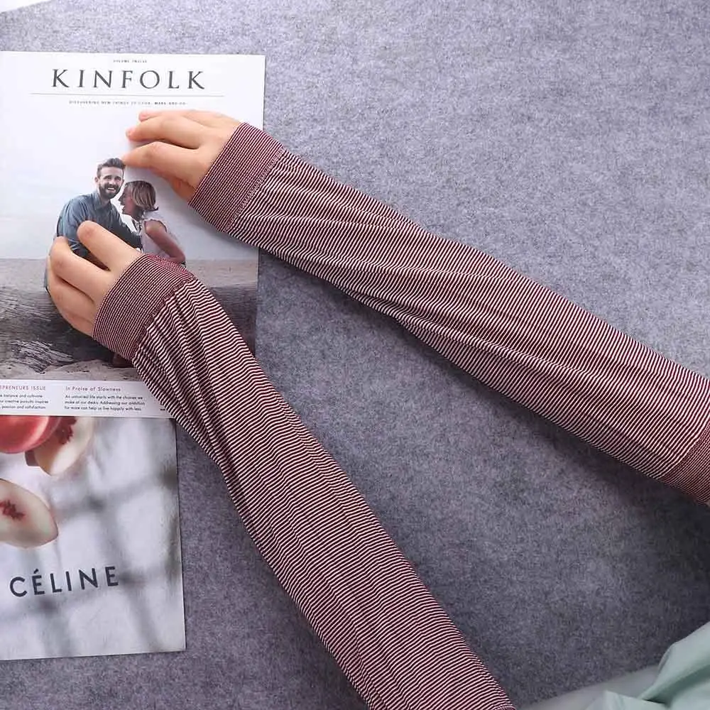 Sleeves Running Riding For Men Sun Protection Driving Long Sleeves Arm Cover Striped Arm Sleeves Cooling Sleeves Arm Warmer