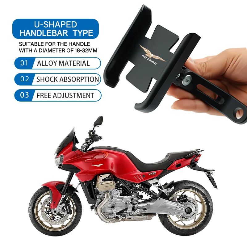 

Motorcycle Phone Holder 360° Rotation Aluminum Alloy Bracket Handlebar Mount For Moto Guzzi 85TT Mandello V7 TT Bobber Breva 850