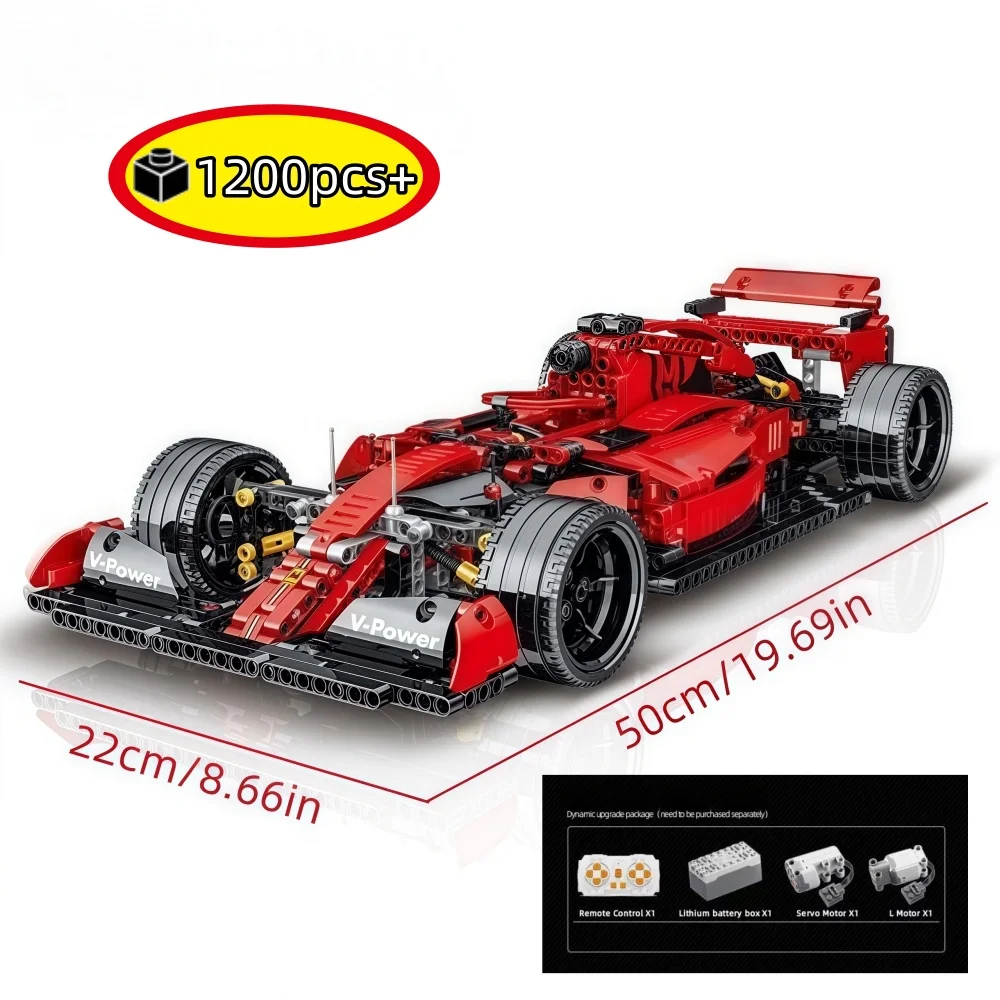 

1200pcs DIY Technical Racing Car Building Blocks Red Supercar City Vehicle MOC Set Bricks Toys For for Kids Adults Birthday gift
