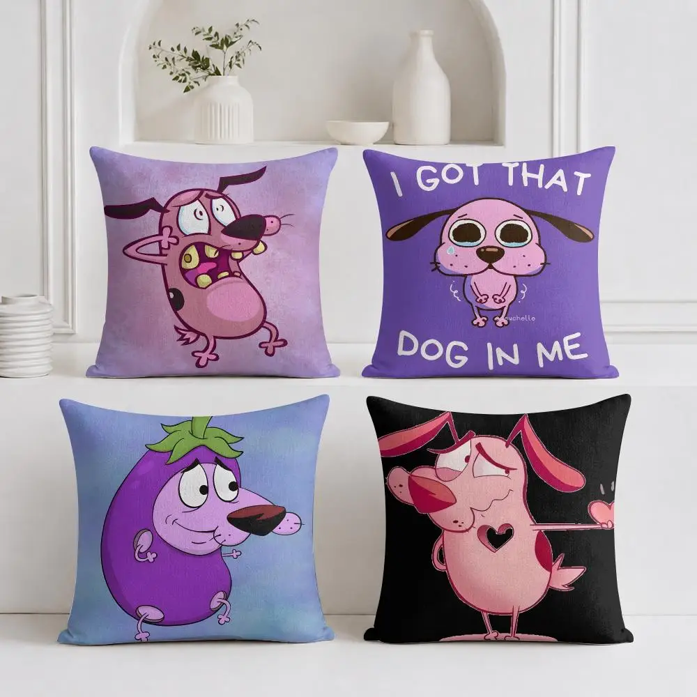 Courage The C-Cowardly Dog Cushion Cover Plush Fabric Soft Double-Sided Printed Sofa Warm Winter Home Gift Pillow Cover