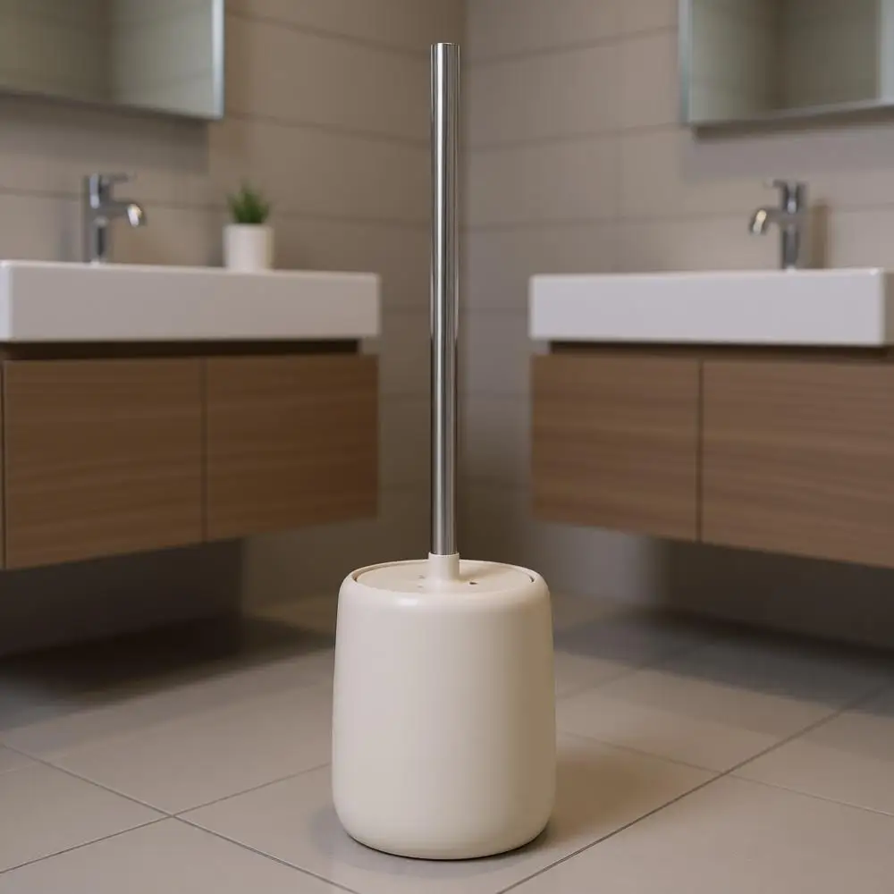 

Plastic Toilet Brush with Silicone Bristles, 39cm Tall, 11cm Diameter