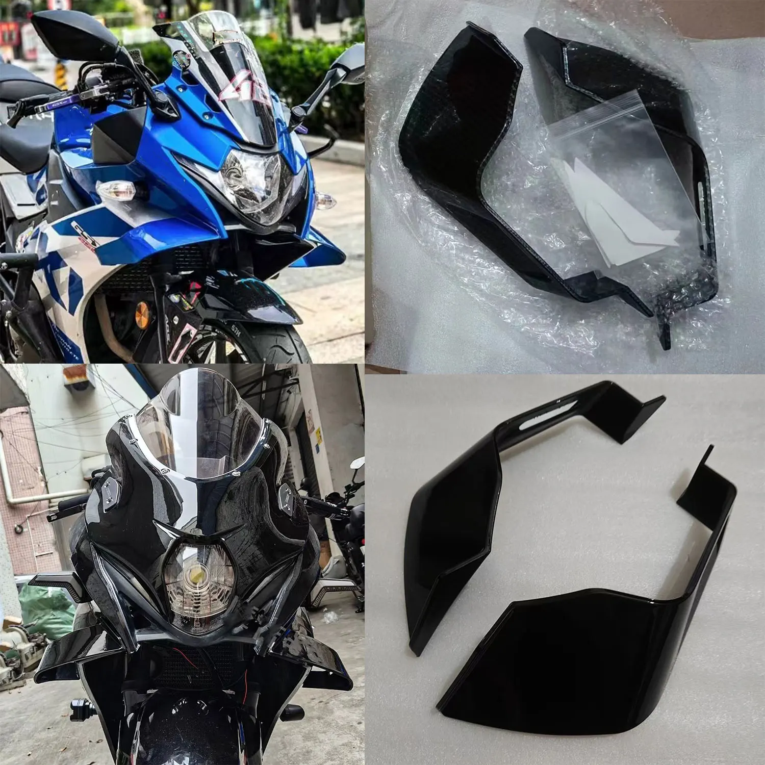 For Suzuki GSXR600 GSXR750 GSXR1000 GSXR 600 750 1000 GSX250R Motorcycle Mirrors Winglets Aerodynamic Side Wings Spoiler Fairing