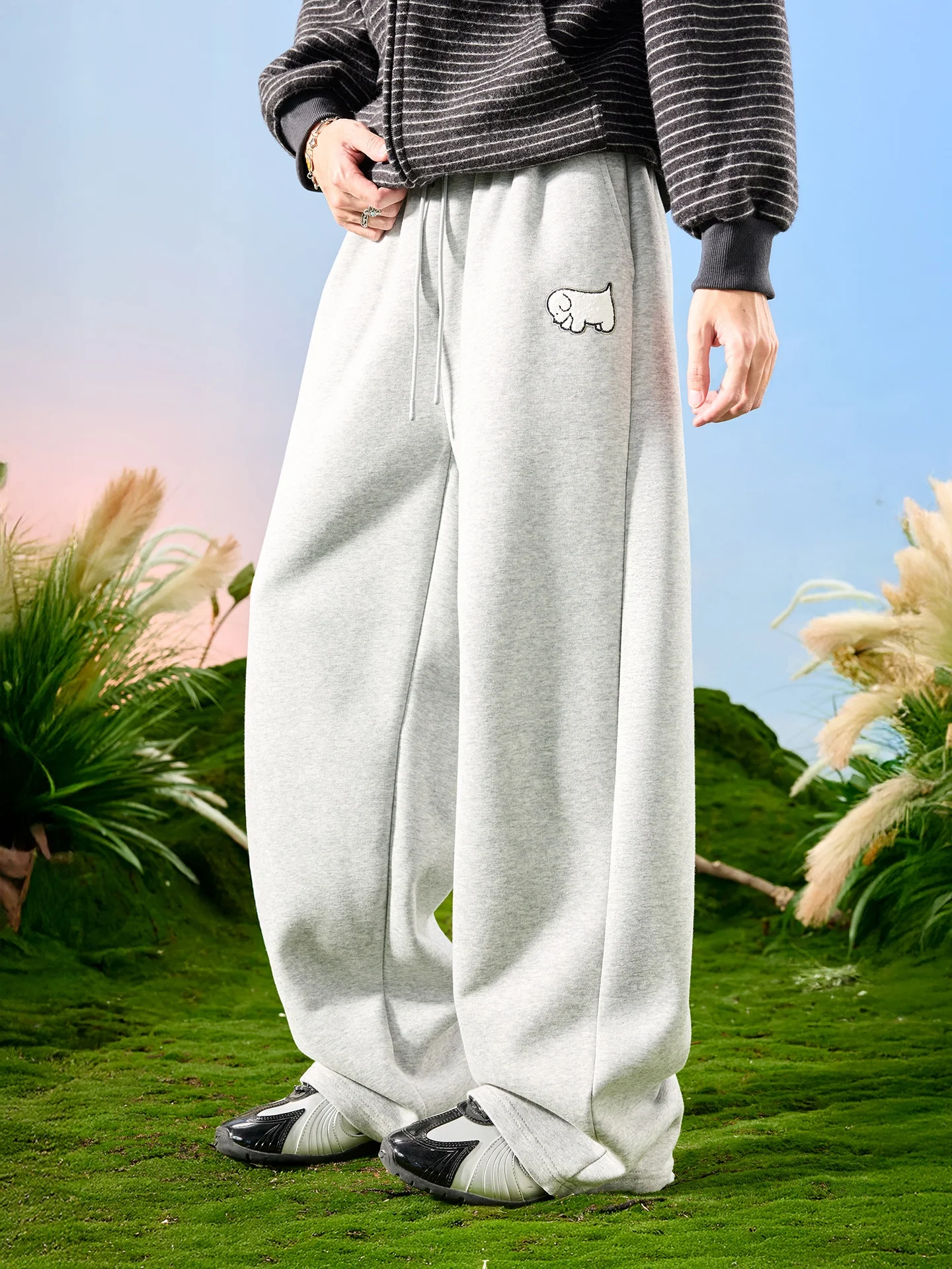 

Мужские повседневные спортивные брюки Nuthink American Style, свободного кроя, с принтом собак, молодежные, модные, весна 2026