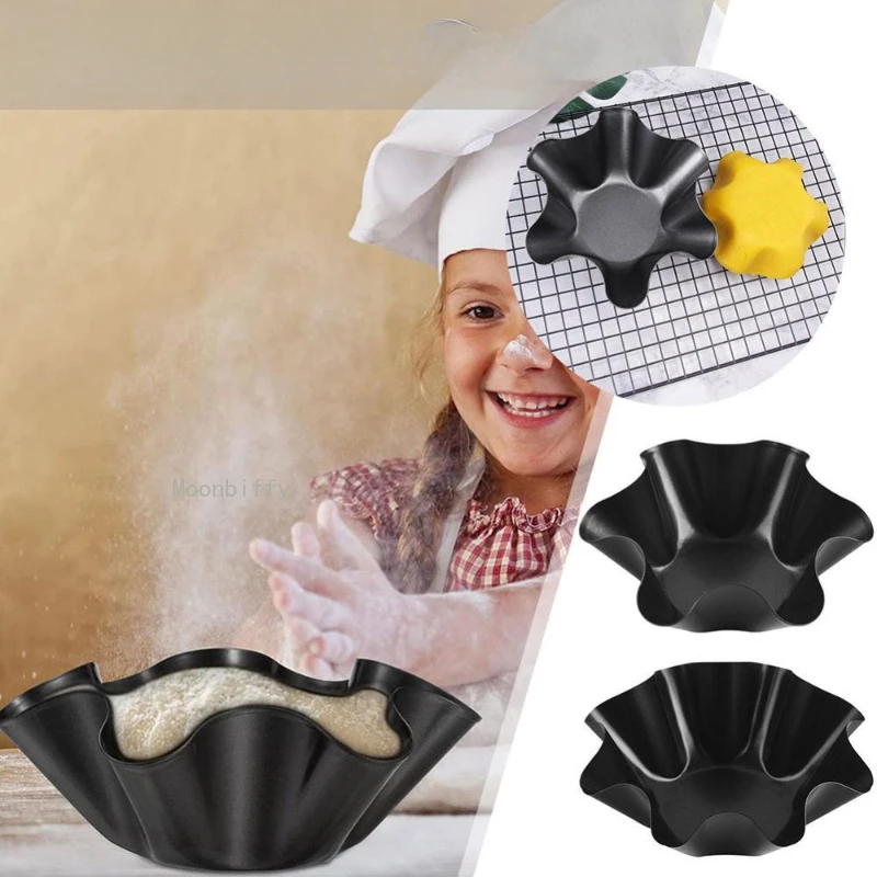 1PC Petal Shaped Aluminium Alloy Nonstick Baking Bowl Salad Bowl Baking Mold Cream Cake Tray Pan Shell Tart Flower Baking Tools