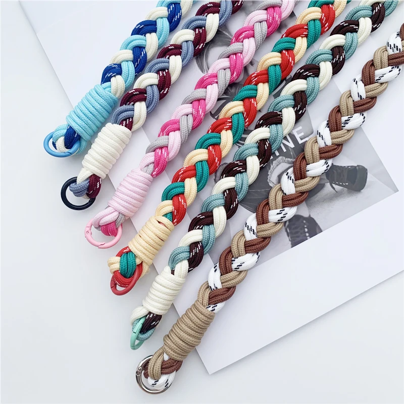 

Регулируемый тканый ремешок для мобильного телефона, креативный длинный ремешок через плечо, прочные уличные ремни, ремешок для мобильного телефона с защитой от потери шеи