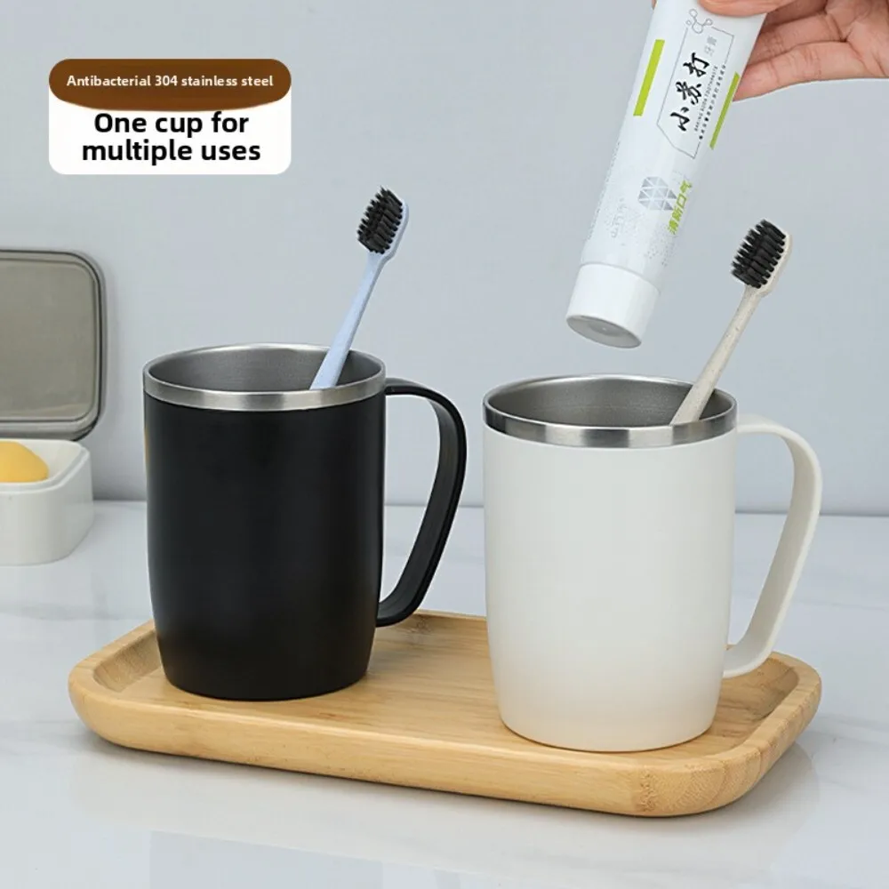 

304 Stainless Steel Toothbrush Cup for Mouthwash and Toothbrushing Ideal for Home Office Dorm Use Durable Rustproof Design