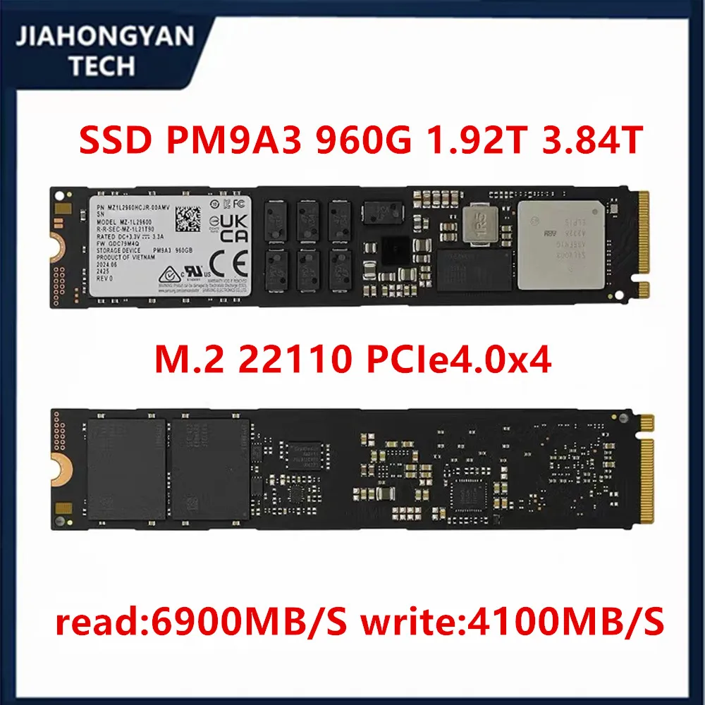 Original For Samsung PM9A3 960G 1.92T 3.84T M.2 22110 PCIe 4.0X4 Enterprise High Solid State Drive Desktop