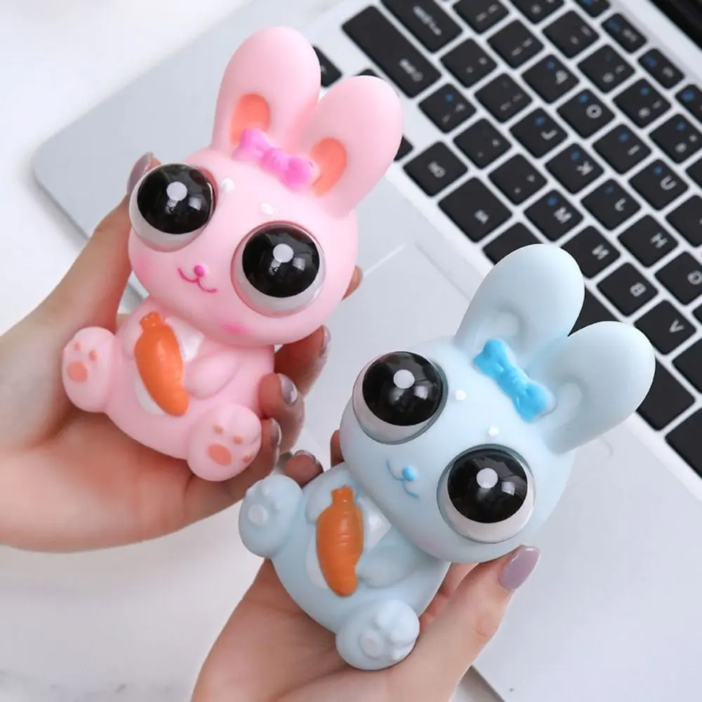 Simulation Rabbit Eyeball Burst Rabbit Cartoon Animal Popping Out Eyes Squeeze Ball Toys TPR Funny Squeeze Stretching Ball