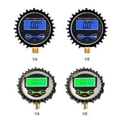 2024 New Digital Manometer High Pressure Gauge with G1/G1/2 Bottom Connector & Rubber Protector 0-250psi Resolution 0.1psi