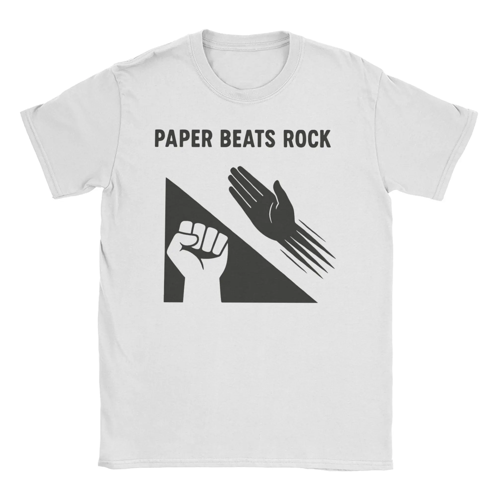 

Paper Beats Rock T-Shirt for Men Women Funny 100% Cotton Tees O Neck Short Sleeve T Shirts Gift Tops