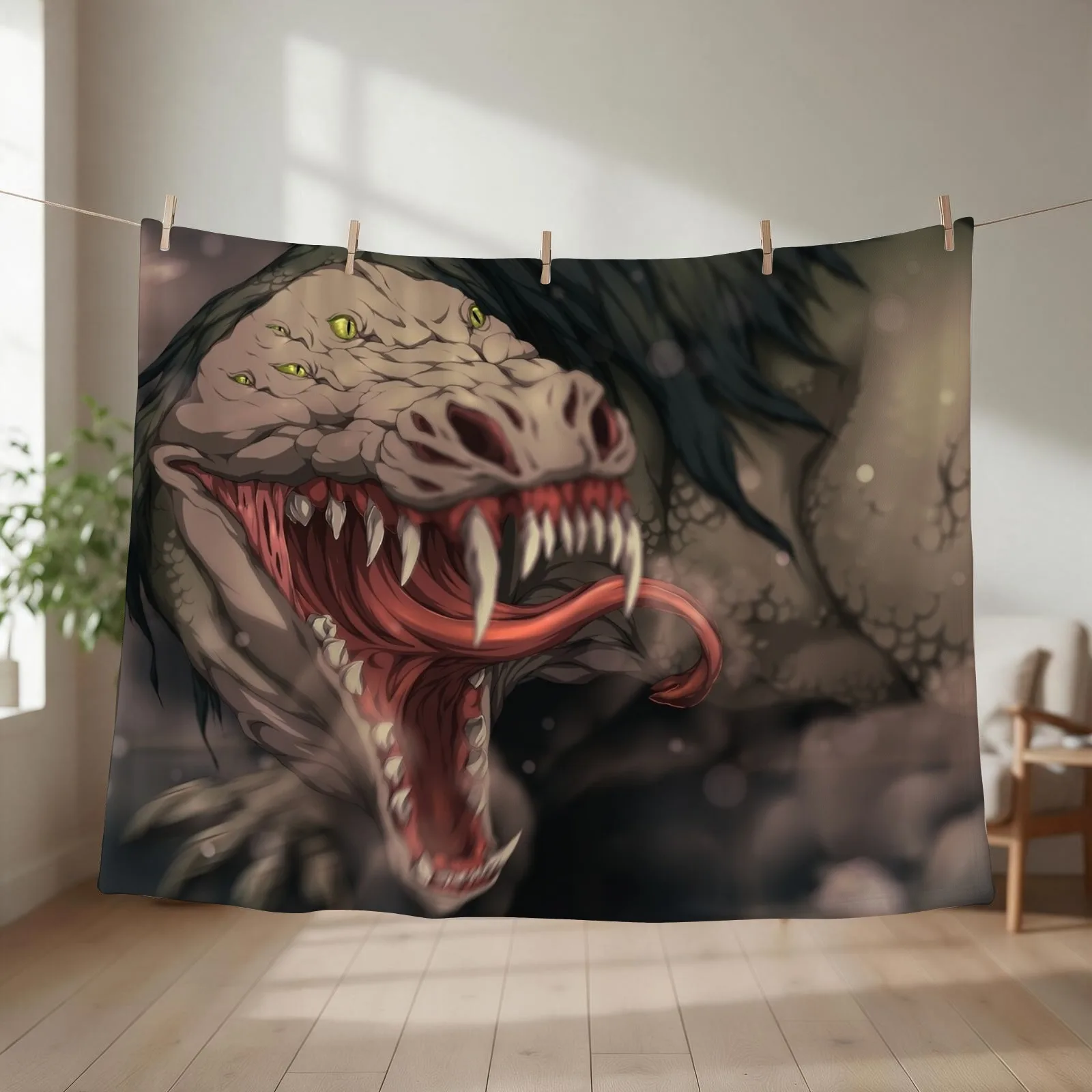SCP-682 Throw Blanket couch cozy soft plush fuzzy picnic outdoor blanket