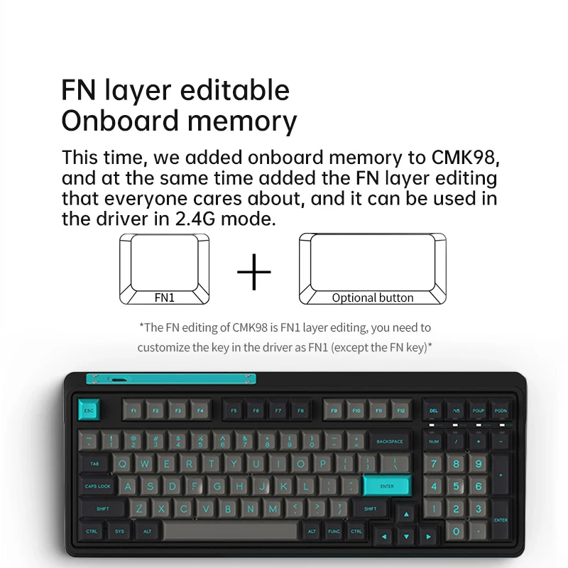 E-sports CMK98 The Third Mock Examination Hot Pluggable Mechanical Keyboard 98 Key RGB Hybrid Light