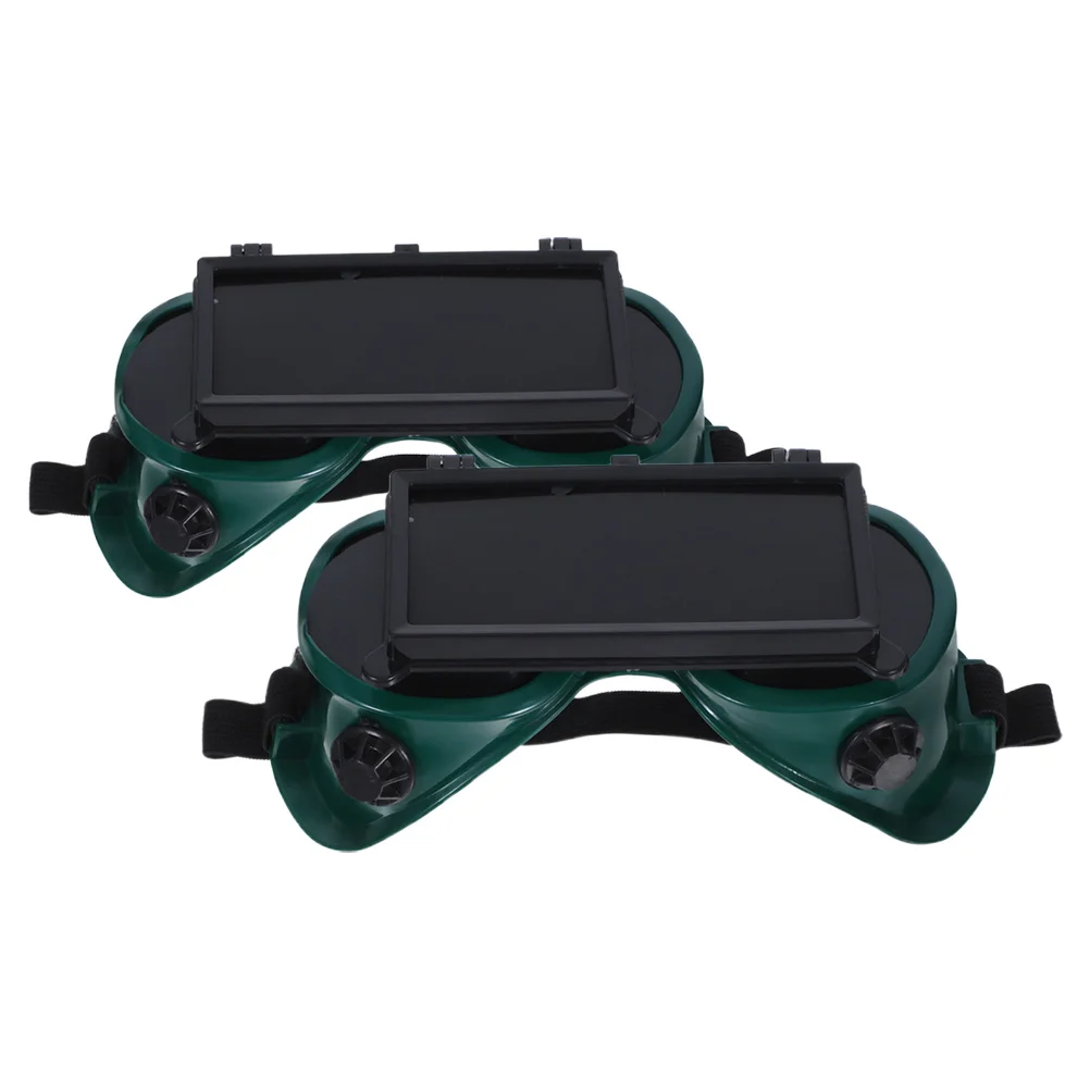 

2Pcs Adjustable Welding Safety Glasses Dual Flip Impact Resistant Protection with Anti Fog Lens for Various High Heat
