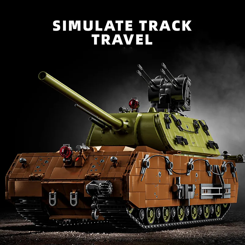 Militaire WW2 3339 Stuks Panzer VIII Maus Super Zware Tank Bouwstenen Technische Duitse Leger Wapens Bricks Onderwijs Speelgoed Gift