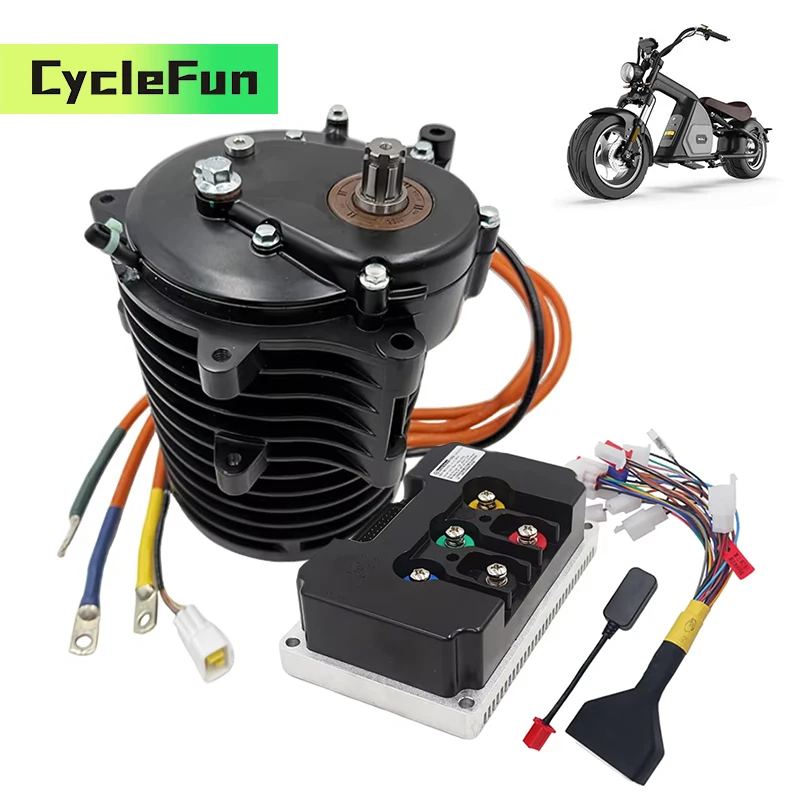 

QS138 70H 3KW V3 PMSM Mid-Drive Motor 1:2.35 Internal Reduction Gears With FarDriver ND72680 Controller For Electric Motorcycles