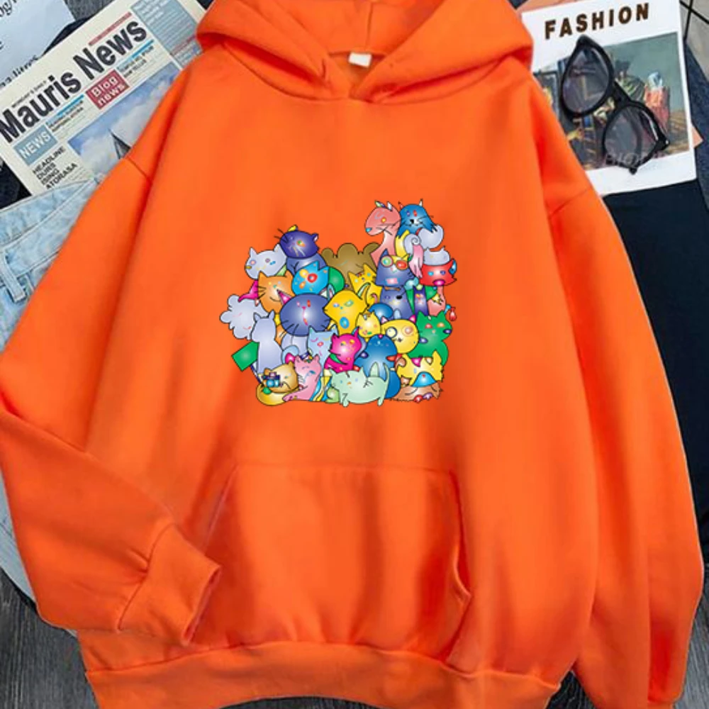 Cartoon Cat simpatico gatto donna uomo vestiti invernali donna anime felpe streetwear kawaii vestiti harajuku felpa con cappuccio y2k kpop