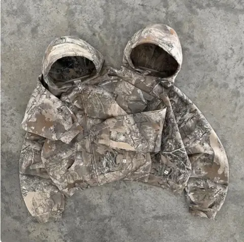 Y2K Retro zip up Hoodie Men Camouflage Pattern zipper Sweatshirt High Street Hip Hop Streetwear Oversized Unisex Camo Hoodie