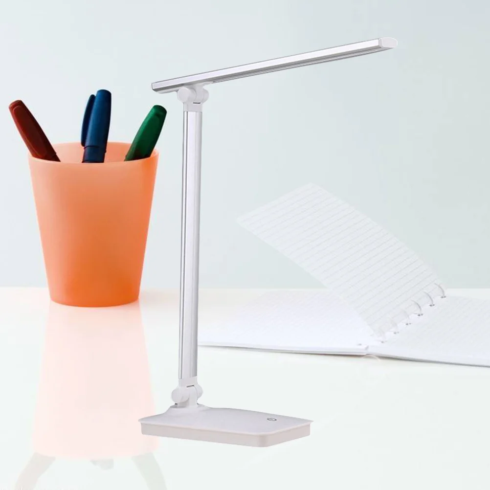 

LED Touch Control Foldable Desk Lamp Silver Dimmable Eye Protection Table Light Reading Lamp USB Powered Table Light