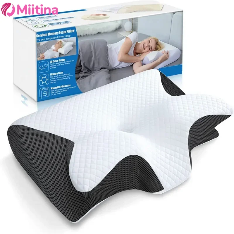 Memory Pillow Pillowcase with Increased Height and Thickness Cervical Pillow Without Deformation or Collapse Pillow Sleep