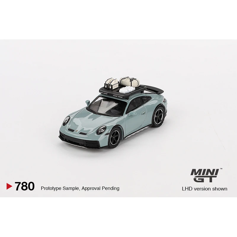 MINIGT 780 In Stock 1:64 Porsche 911 992 Dakar Shade Green Metallic Diecast Diorama Model Collection Toys