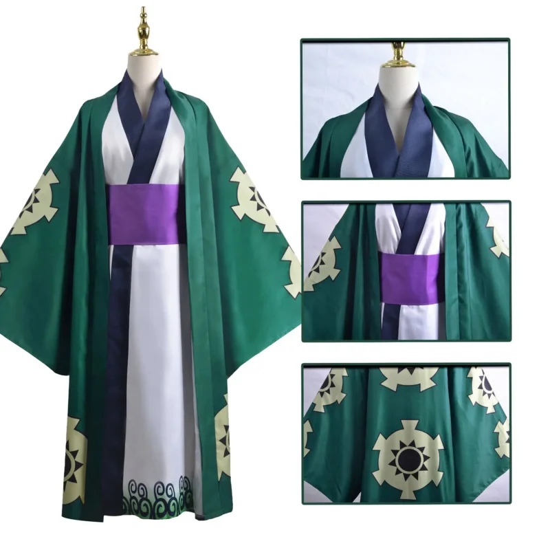 Treasure Pirates Cos Suit Country Cos Zoro Shiro Bathrobe Kimono Cosplay Clothing