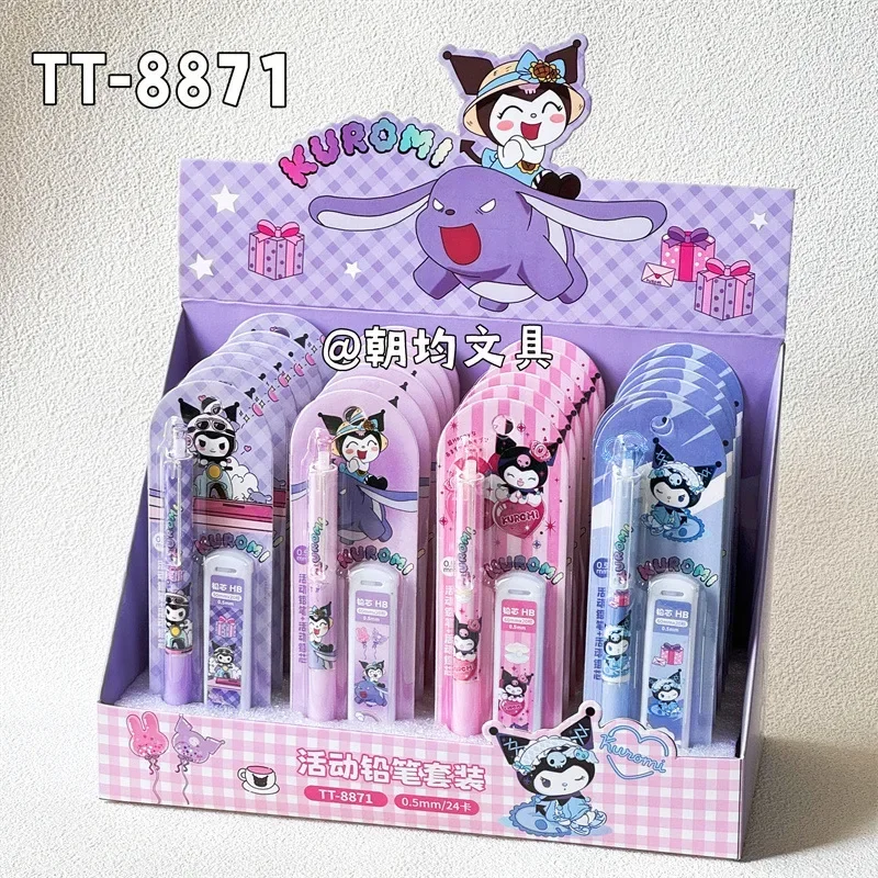 Imagem -02 - Sanrio Kuromi Pencil Grupo Capybara Cartoon Cute Girl Heart Esboço Ferramenta de Escrita 0.5 Papelaria Estudante 24 Pcs