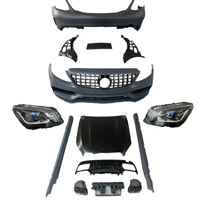 

PP Body kits for Benz C Class W205 Upgrade C63 AMG Front and Rear Bumper Side Skirt