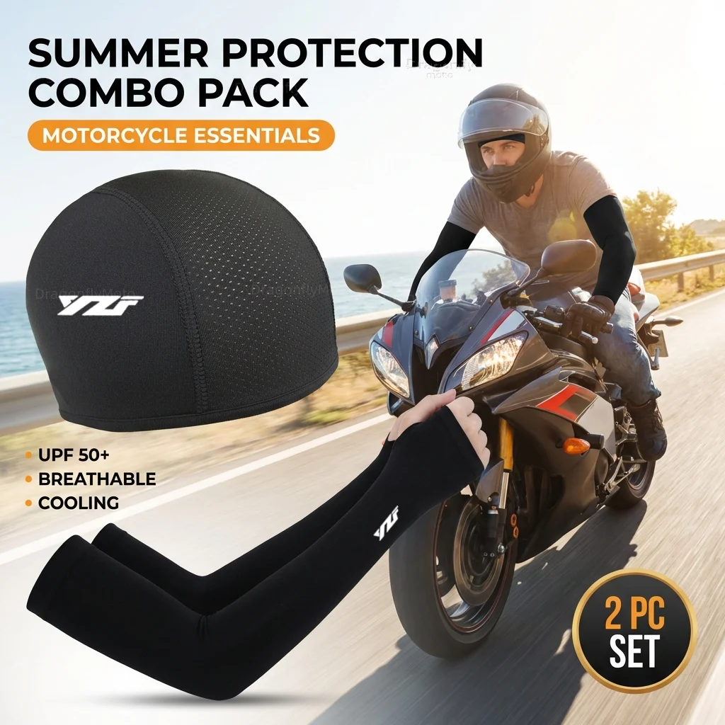 

Для мотоциклов Yamaha YZF R3 R25 R6 R1 2013-2019: летняя солнцезащитная кепка, велосипедная кепка, спортивные нарукавники для защиты рук