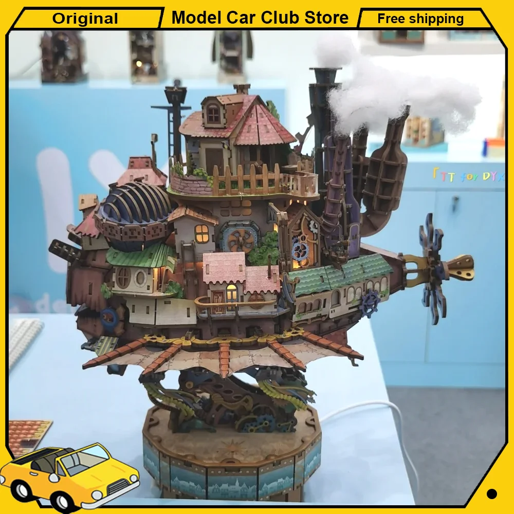 New Tonecheer Howl's Moving Castle Wooden Puzzle Building Blocks Diorama Model Kit Dollhouse Decoration 3D Wooden Birthday Gift