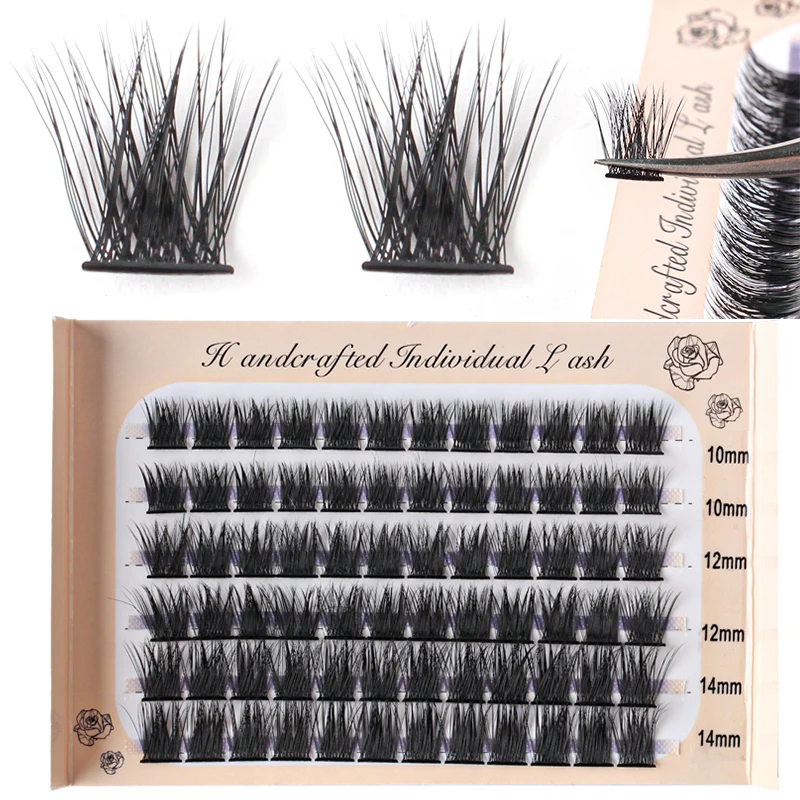 6 Rows 66/72 Cluster False Eyelash Extension Natural Mink Eyelashes Clusters Individual Lashes Makeup Cilia Eyes Faux Cils