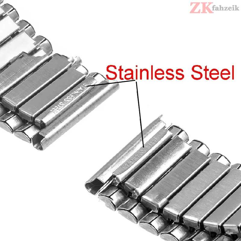 20mm 22mm Stainless Steel Elastic Stretch Strap Steel Watch Band Adjust Metal Expansion Strap Wristband Accessories Bracelet