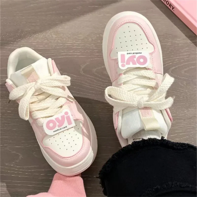 

Korean Kawaii Pink Sports Shoes Platform Sneakers Women Vulcanize Lolita Vintage Casual Chunky Tennis Female Flats Harajuku