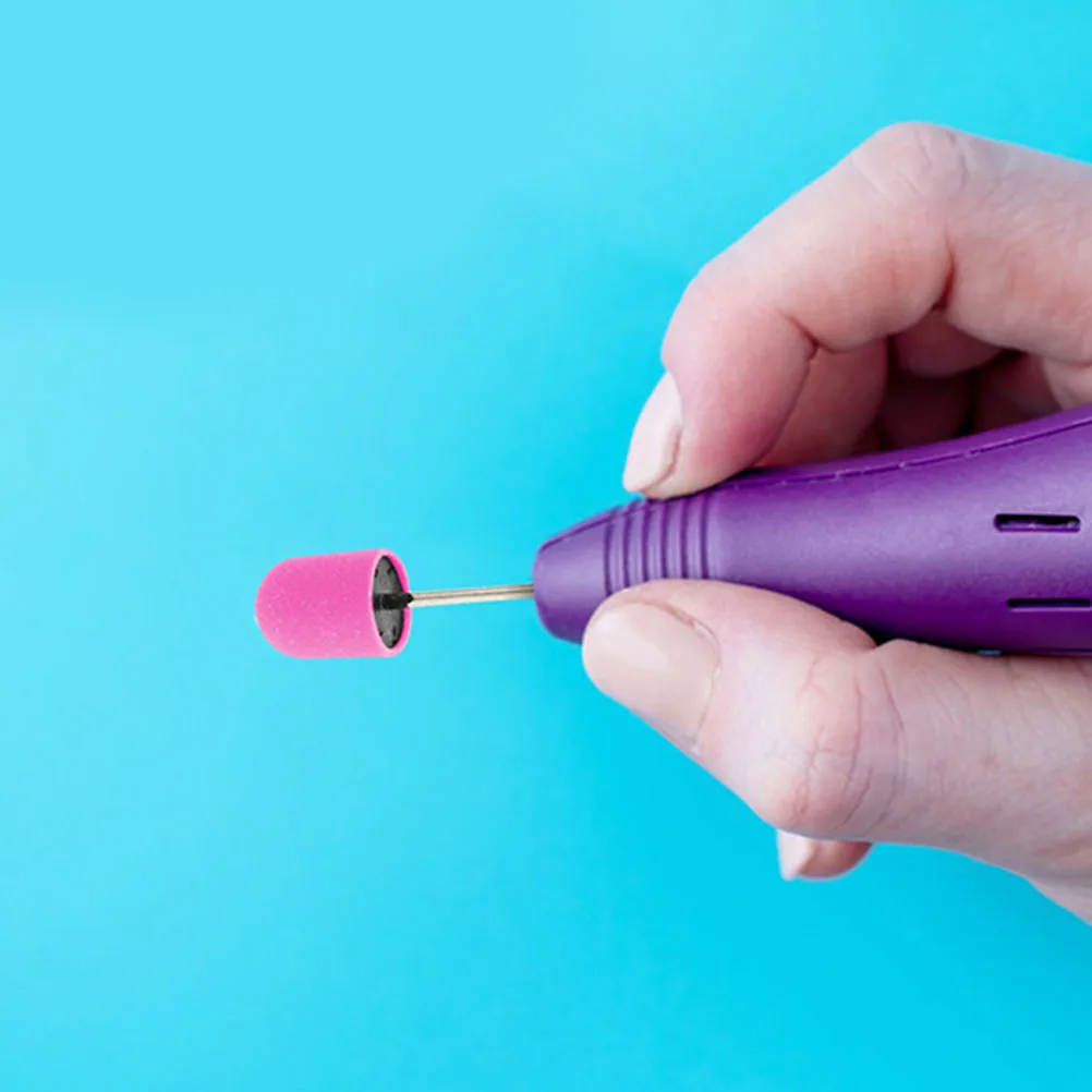 

20Pcs Nail Drill Bits Kit Nail Art Sanding Caps 180Grit for Gel Polish Removal Dead Skin Care Manicure Pedicure Home Salon Use