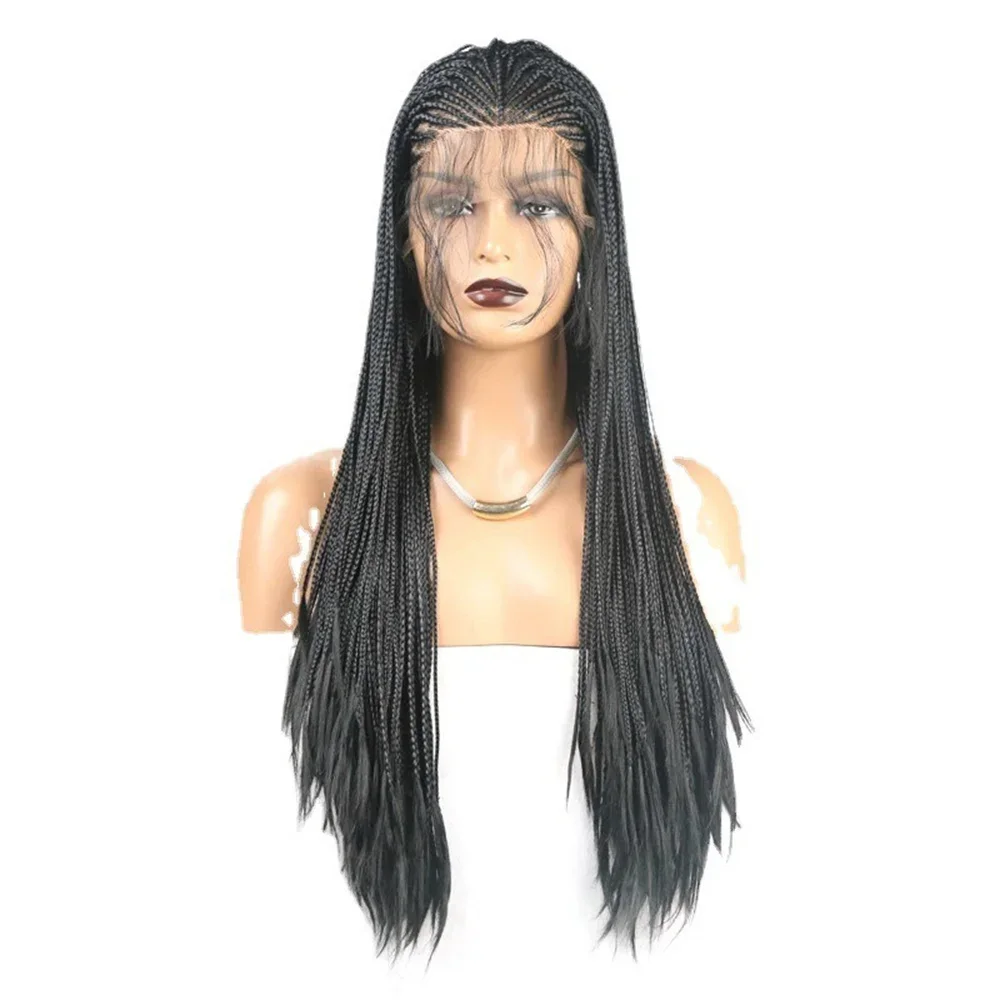 13x4 Lace Front Braided Wigs Synthetic Afro Dreadlocks Wig For Women 30 Inch 3x Twist Braided Transparent Lace Frontal Wig