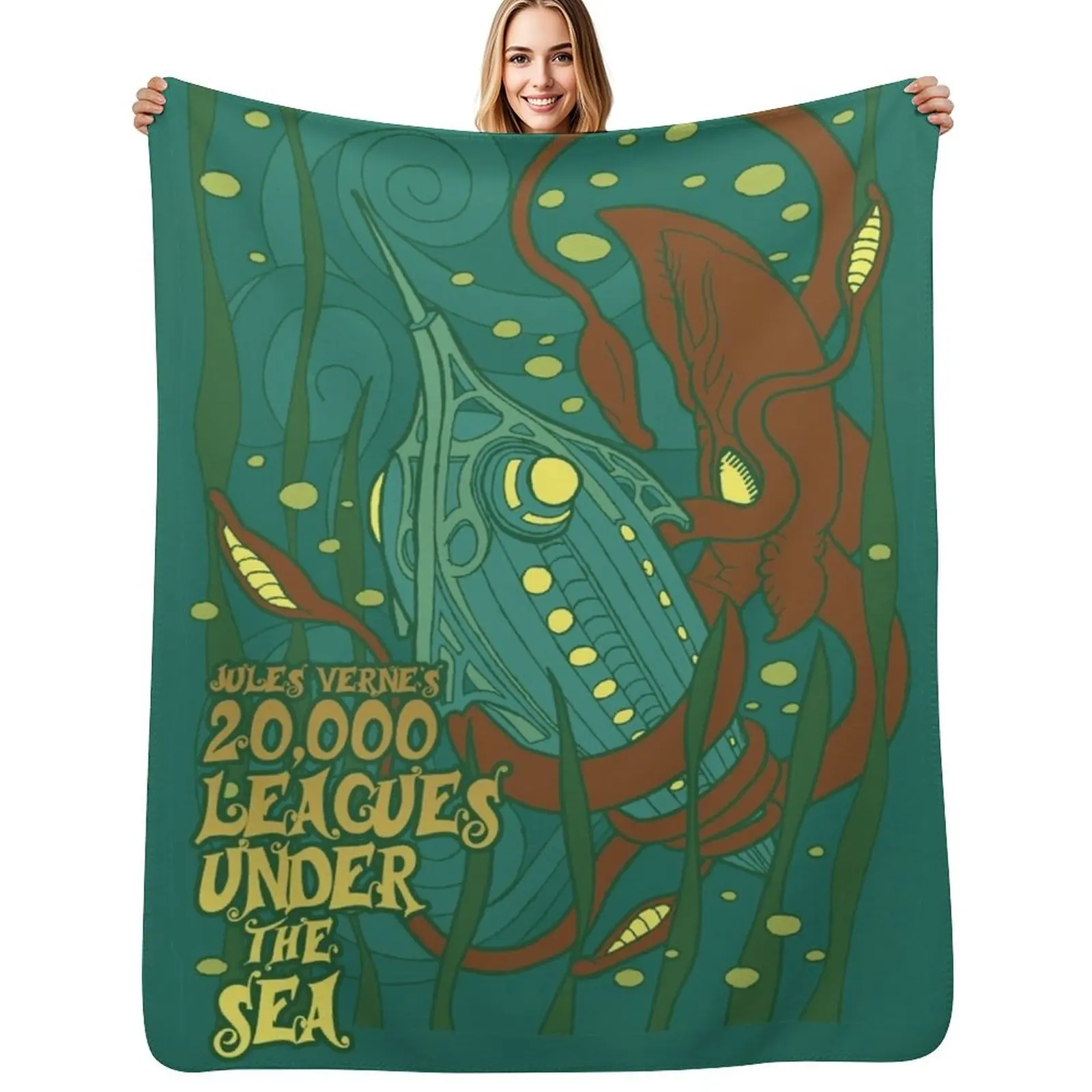 20,000 Leagues Under the Sea Throw Blanket Breathable Lightweight Blanket for Adults Kids
