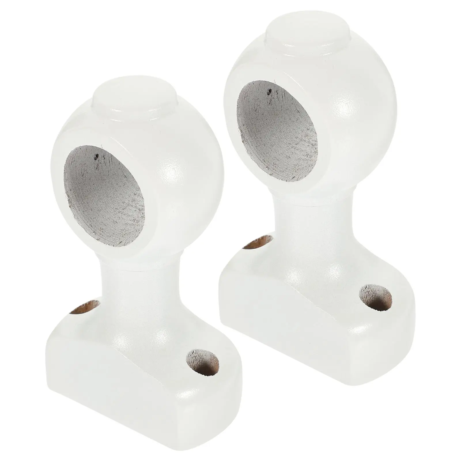 2 Pcs White 28mm Curtain Rod Holders Sturdy Wall Mount Brackets Easy Install Support Base For Door Drapery Rods Home