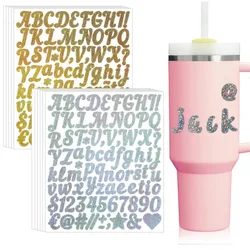 5-10 Sheets 1 inch Glitter Alphabet Letter Stickers Gold Silver Name Number Sticker for Scrapbooking Stanley Cup Mug Craft Decor