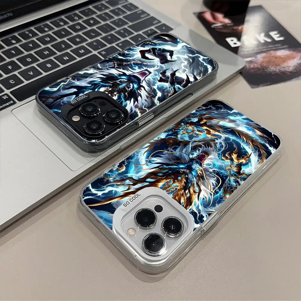 

Чехол для телефона Dragon King для iPhone 17 16 15 14 13 12 11 X XR XS 8 7 Air Pro Max Plus, полупрозрачный, разноцветный, для смартфона