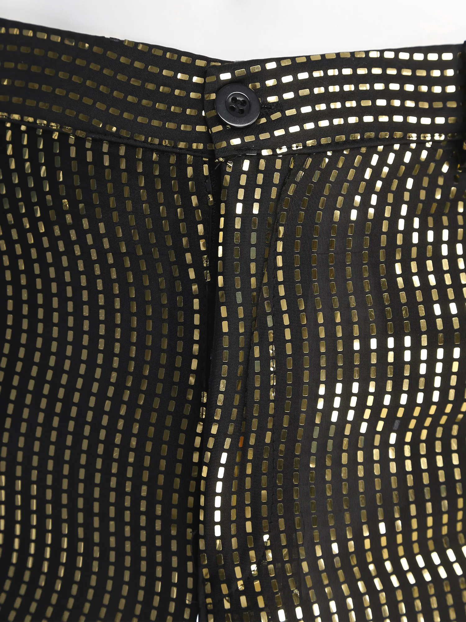 Mens Glitter Trousers Disco Dance Pants Flared Full Sequin Coverage with Side Pockets Club Wear 70s Revival Party Night Outfit