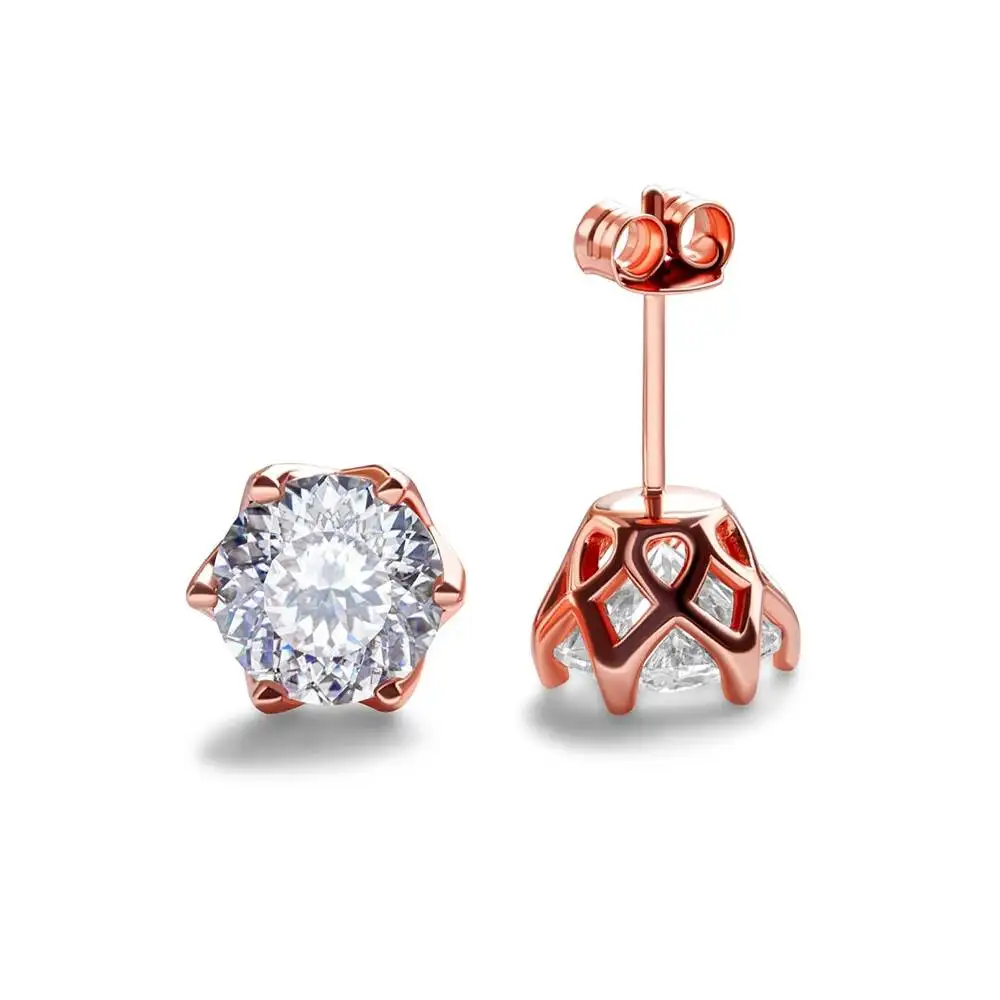 JoyceJelly 18k Vergoldete S925 Sterling Silber Grüne Moissanit-Ohrringe für Damen Klassisches 6-Krallen-Design Valentinstag-Geschenk – Detail 20