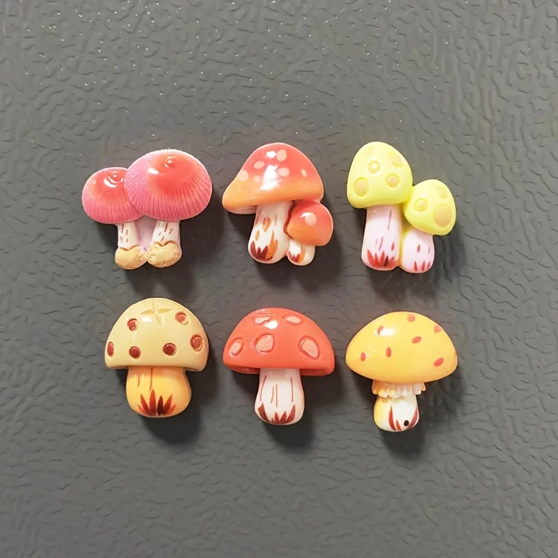 6 Stück niedliche, bunte Pilz-Kühlschrankmagnete, Fotowand, Pinnwand, Dekoration, magnetische Aufkleber, Heimdekoration, Geschenk – Detail 5