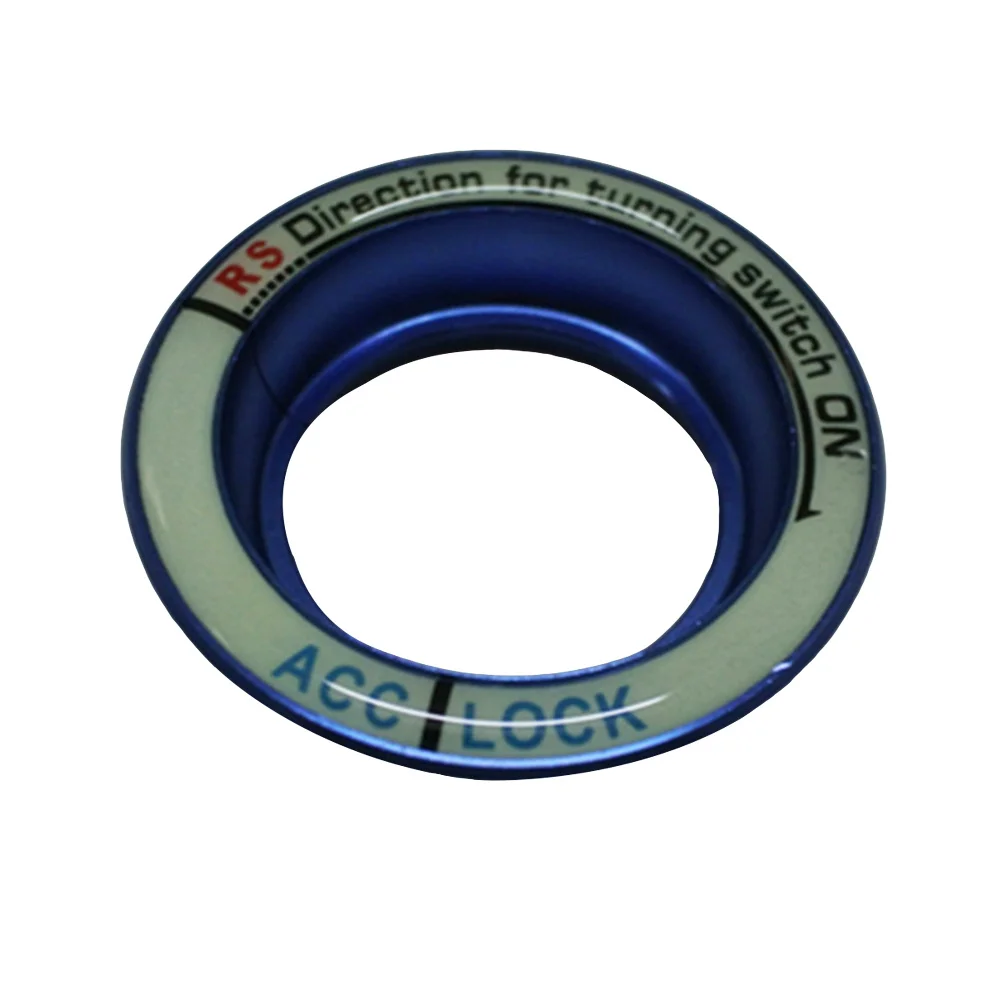 

Luminous Ring Decal Blue Car Ignition Cover Aluminum Alloy Glow In The Dark For Focus Self-Adhesive Switch Interior Parts
