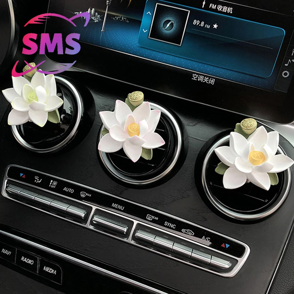 

Car air outlet decoration perfume stone with perfume Exquisite gifts Lotus Car Aromatherapy Used for Mercedes Benz, BMW, Audi