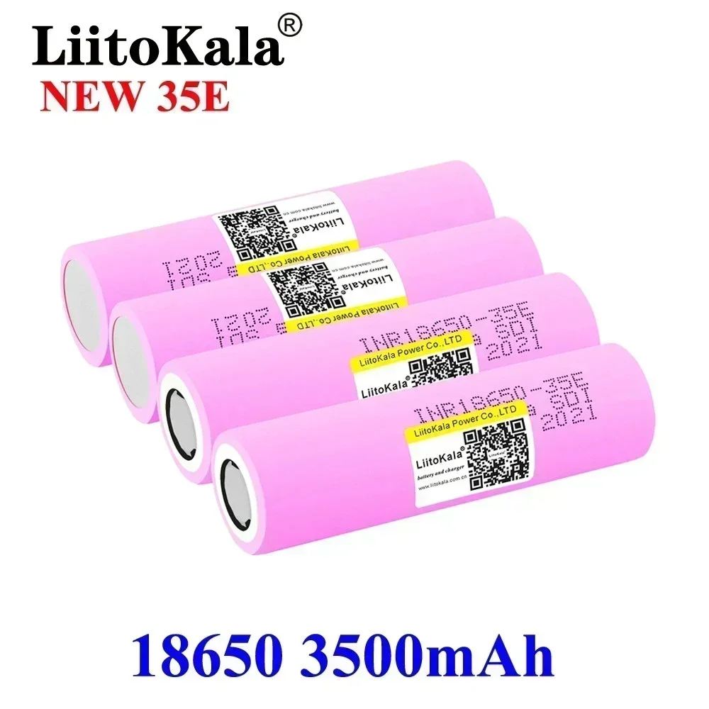 ใหม่ Original LiitoKala INR18650 35E 3.7V 3500mAh 20A Discharge INR18650 35E 18650 แบตเตอรี่ Li-Ion 3.7v ชาร์จแบตเตอรี่