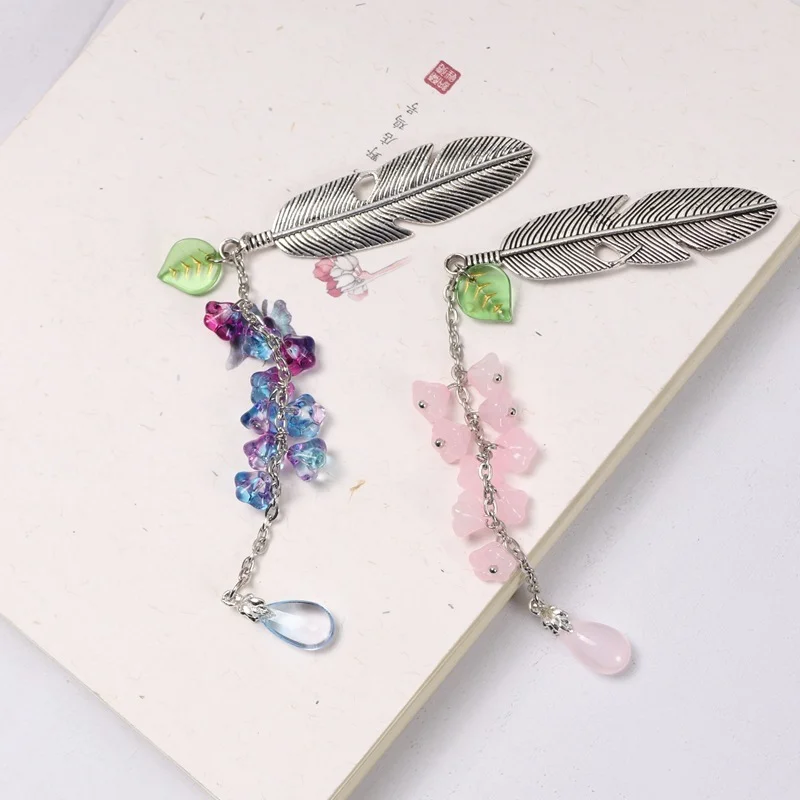 Bouquet Tassel Bookmark Metal Retro Book Page Folder Handmade National Style Pendant Gifts Student Bookmarks Stationery Product