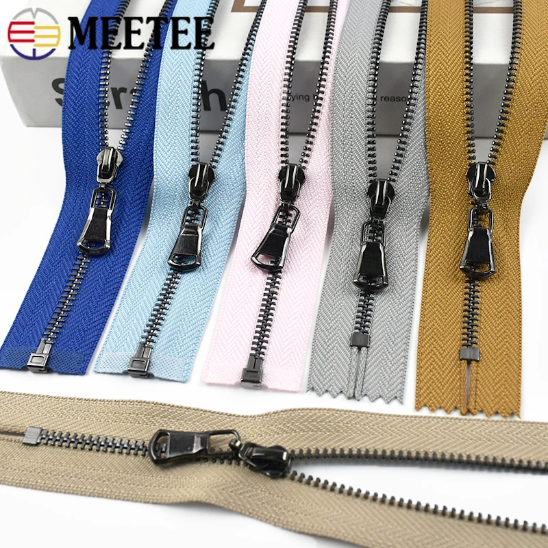 

3Pcs Meetee 3# Metal Zippers 15-70cm Close/Open End Zipper for Sewing Bag Purse Clothes Decor Zip Closure Repair Kit Accessories